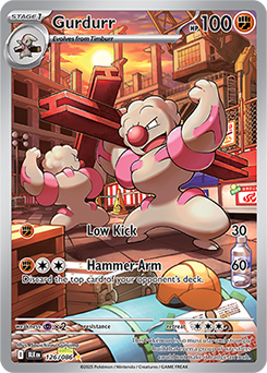 Illustration rare Pokémon card Gurdurr 126/86 from Black Bolt expansion