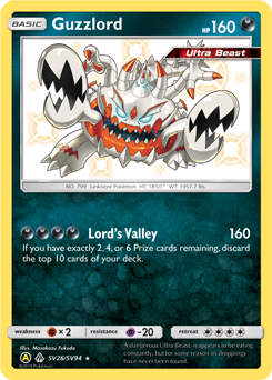 Shining Pokémon Pokémon card Guzzlord SV26/SV94 from Hidden Fates expansion