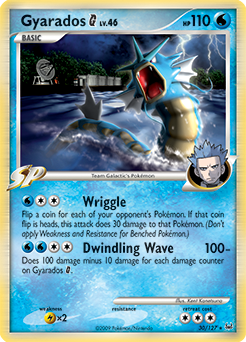 Rare Pokémon card Gyarados 30/127 from Platinuim expansion