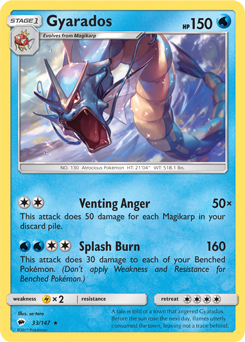 Gyarados 33/147 Pokémon card from Burning Shadows for sale at best price
