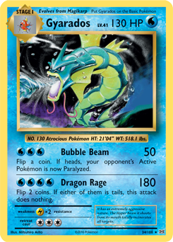 Gyarados 34/108 Pokémon card from Evolutions for sale at best price