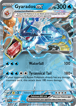 Double rare Pokémon card Gyarados ex 045/198 from Scarlet & Violet expansion