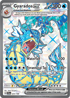 Ultra rare Pokémon card Gyarados ex 225/198 from Scarlet & Violet expansion