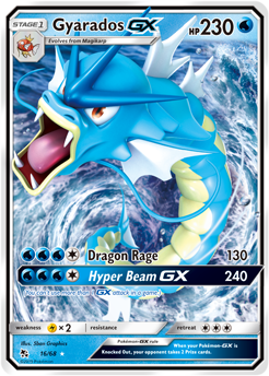 Pokémon GX Pokémon card Gyarados GX 16/68 from Hidden Fates expansion