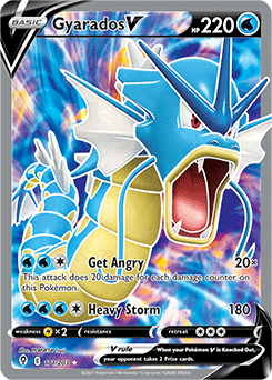 Full Art V Pokémon card Gyarados V 171/203 from Evolving Skies expansion