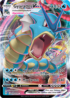 Ultra rare VMAX Pokémon card Gyarados VMAX 29/203 from Evolving Skies expansion