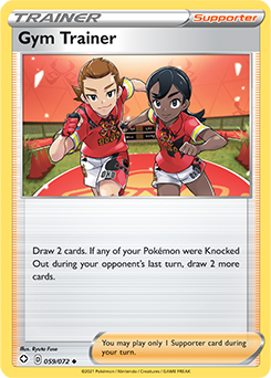 Uncommon Pokémon card Gym Trainer 059/072 from Shining Fates expansion