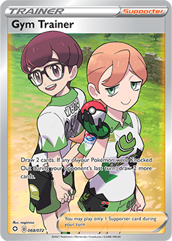 Full Art Trainer Pokémon card Gym Trainer 068/072 from Shining Fates expansion