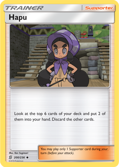 Uncommon Pokémon card Hapu 200/236 from Unified Minds expansion