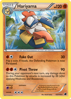 Hariyama 63/116 Pokémon card from Plasma Freeze for sale at best price