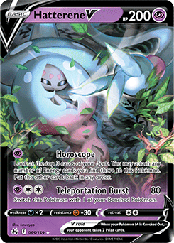 Hatterene V 065/159 Pokémon card from Crown Zenith for sale at best price
