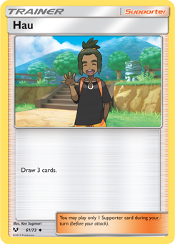Uncommon Pokémon card Hau 61/73 from Shining Legends expansion
