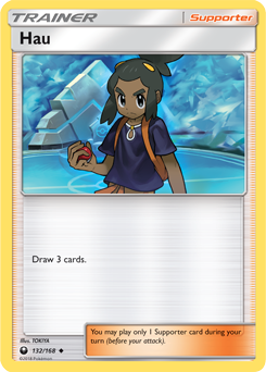 Uncommon Pokémon card Hau 132/168 from Celestial Storm expansion
