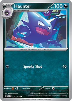 Uncommon Pokémon card Haunter 124/217 from Ascended Heroes expansion