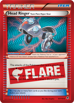 Rare holo Pokémon card Head Ringer 97/119 from Phantom Forces expansion