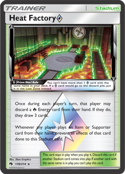 Prism Star Pokémon card Heat Factory 178/214 from Lost Thunder expansion