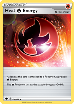 Uncommon Pokémon card Heat Fire Energy 174/189 from Darkness Ablaze expansion