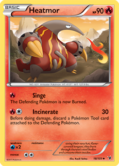 Uncommon Pokémon card Heatmor 18/101 from Noble Victories expansion