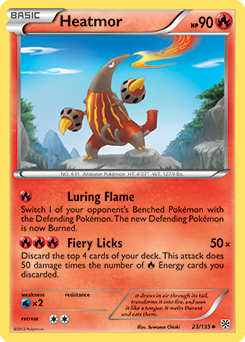 Uncommon Pokémon card Heatmor 23/135 from Plasma Storm expansion