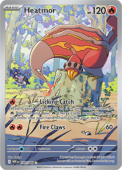 Illustration rare Pokémon card Heatmor 104/86 from White Flare expansion