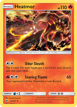 Heatmor 24/147 Pokémon card from Burning Shadows for sale at best price