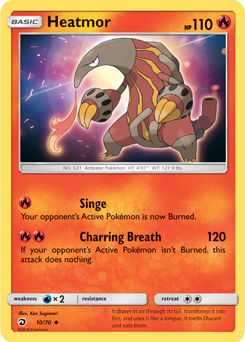 Heatmor 10/70 Pokémon card from Dragon Majesty for sale at best price