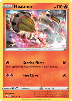 Heatmor 26/202 Pokémon card from Sword & Shield for sale at best price