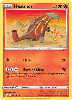 Heatmor 26/163 Pokémon card from Battle Styles for sale at best price