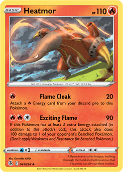 Uncommon Pokémon card Heatmor 41/264 from Fusion Strike expansion