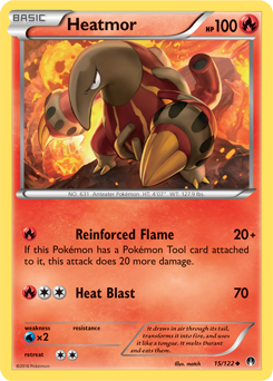 Uncommon Pokémon card Heatmor 15/122 from Breakpoint expansion