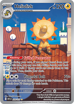 Illustration rare Pokémon card Heliolisk 229/217 from Ascended Heroes expansion