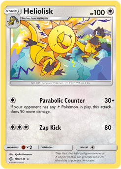 Heliolisk 180/236 Pokémon card from Cosmic Eclipse for sale at best price