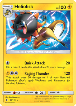 Heliolisk 44/145 Pokémon card from Guardians Rising for sale at best price