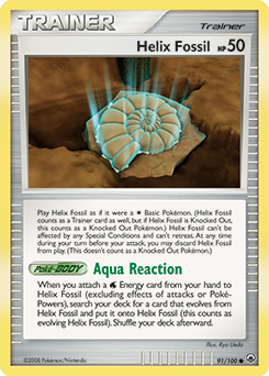 Helix Fossil 91/100 Pokémon card from Majestic Dawn for sale at best price