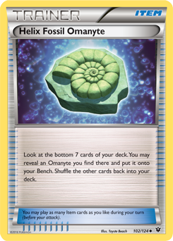 Helix Fossil Omanyte 102/124 Pokémon card from Fates Collide for sale at best price