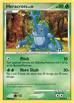 Heracross 28/130 Pokémon card from Diamond & Pearl for sale at best price