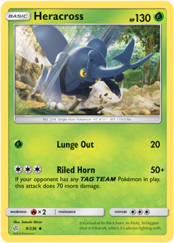 Heracross 9/236 Pokémon card from Cosmic Eclipse for sale at best price