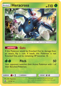 Heracross 11/147 Pokémon card from Burning Shadows for sale at best price