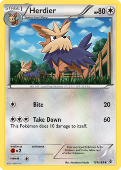 Herdier 121/149 Pokémon card from Boundaries Crossed for sale at best price