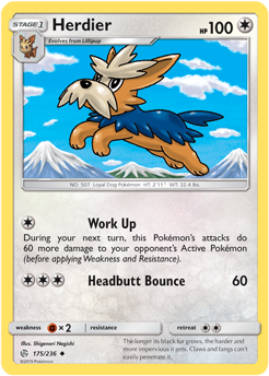 Herdier 175/236 Pokémon card from Cosmic Eclipse for sale at best price