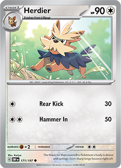Herdier 171/197 Pokémon card from Obsidian Flames for sale at best price