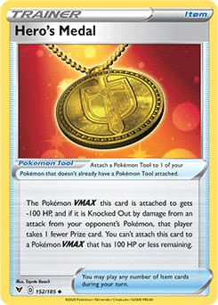 Uncommon Pokémon card Hero s Medal 152/185 from Vivid Voltage expansion