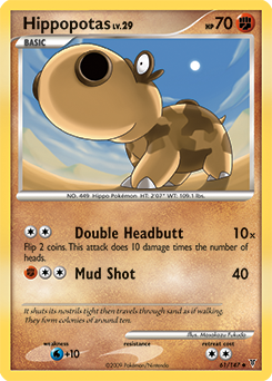 Uncommon Pokémon card Hippopotas 61/147 from Supreme Victors expansion