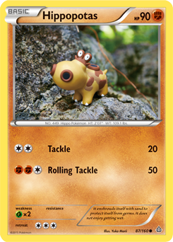 Hippopotas 87/160 Pokémon card from Primal Clash for sale at best price