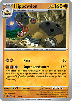 Uncommon Pokémon card Hippowdon 106/182 from Destined Rivals expansion