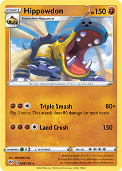 Hippowdon 94/189 Pokémon card from Darkness Ablaze for sale at best price