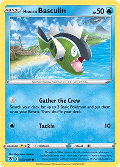 Common Pokémon card Hisuian Basculin 043/189 from Astral Radiance expansion