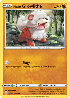 Hisuian Growlithe 083/196 Pokémon card from Lost Origin for sale at best price