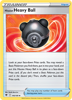 Uncommon Pokémon card Hisuian Heavy Ball 146/189 from Astral Radiance expansion