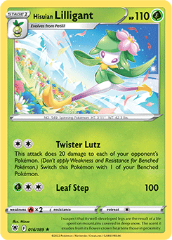 Rare Holo Pokémon card Hisuian Lilligant 016/189 from Astral Radiance expansion